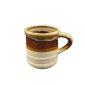 Brown Drip Pottery Coffee Mug 10oz Cup Vintage Brown Beige